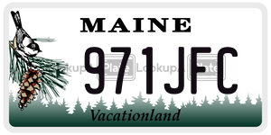 971JFC license plate in Maine