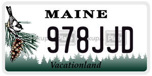 978JJD license plate in Maine