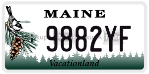9882YF license plate in Maine