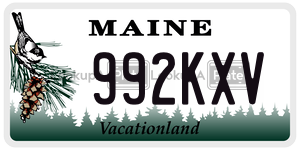 992KXV  license plate in ME