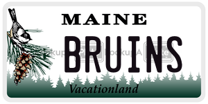BRUINS  license plate in ME