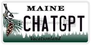 CHATGPT  license plate in ME
