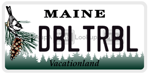 DBLTRBL  license plate in ME