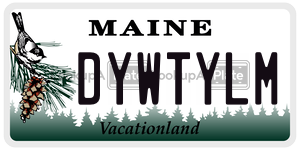 DYWTYLM  license plate in ME