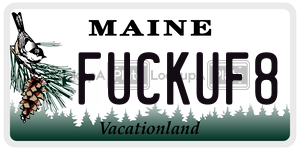 FUCKUF8 license plate in Maine