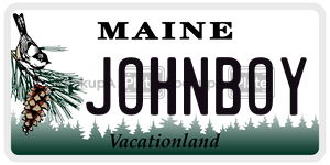 JOHNBOY license plate in Maine