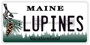 LUPINES license plate in Maine