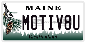 MOTIV8U license plate in Maine