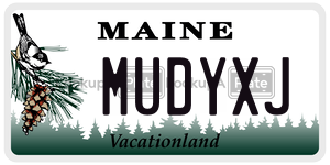 MUDYXJ license plate in Maine