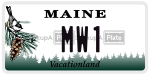 MW1  license plate in ME
