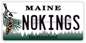 NOKINGS license plate in Maine