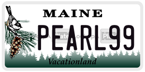 PEARL99 license plate in Maine