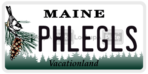 PHLEGLS license plate in Maine