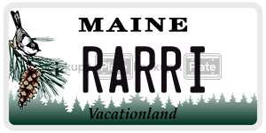 RARRI license plate in Maine