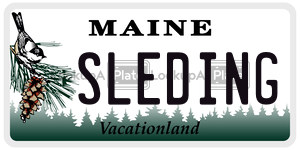 SLEDING license plate in Maine
