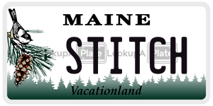 STITCH license plate in Maine