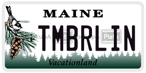 TMBRLIN license plate in Maine