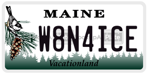 W8N4ICE  license plate in ME