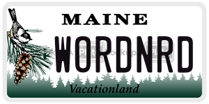 WORDNRD  license plate in ME