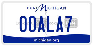 00ALA7 license plate in Michigan