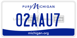 02AAU7  license plate in MI