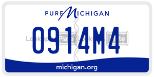 0914M4  license plate in MI