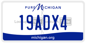 19ADX4 license plate in Michigan