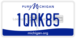 1QRK85  license plate in MI