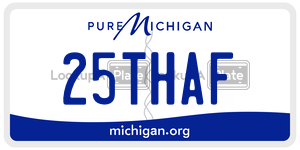 25THAF license plate in Michigan