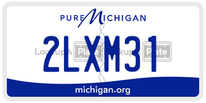 2LXM31 license plate in Michigan