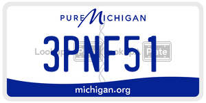 3PNF51 license plate in Michigan