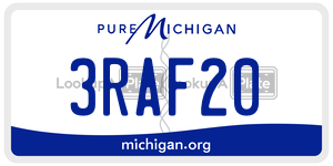 3RAF20 license plate in Michigan