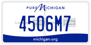 4506M7  license plate in MI