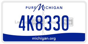 4K8330 license plate in Michigan