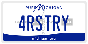4RSTRY license plate in Michigan