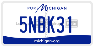 5NBK31 license plate in Michigan
