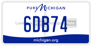 6DB74  license plate in MI