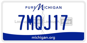 7MQJ17  license plate in MI