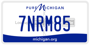 7NRM85  license plate in MI
