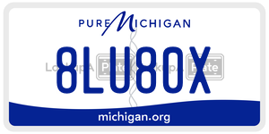 8LU80X license plate in Michigan
