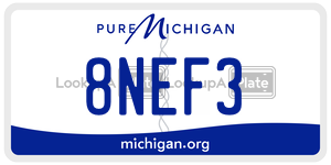 8NEF3 license plate in Michigan