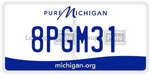 8PGM31 license plate in Michigan