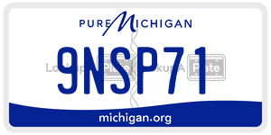 9NSP71 license plate in Michigan