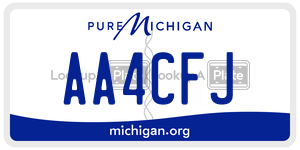 AA4CFJ license plate in Michigan