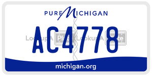 AC4778  license plate in MI