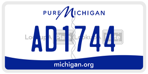 AD1744 license plate in Michigan