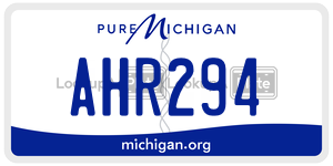 AHR294 license plate in Michigan