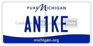AN1KE license plate in Michigan