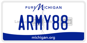 ARMY88 license plate in Michigan