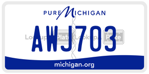 AWJ703 license plate in Michigan